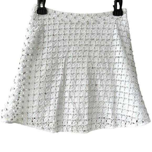 MICHAEL Michael Kors eyelet and beads embellished mini skirt - Picture 1 of 6